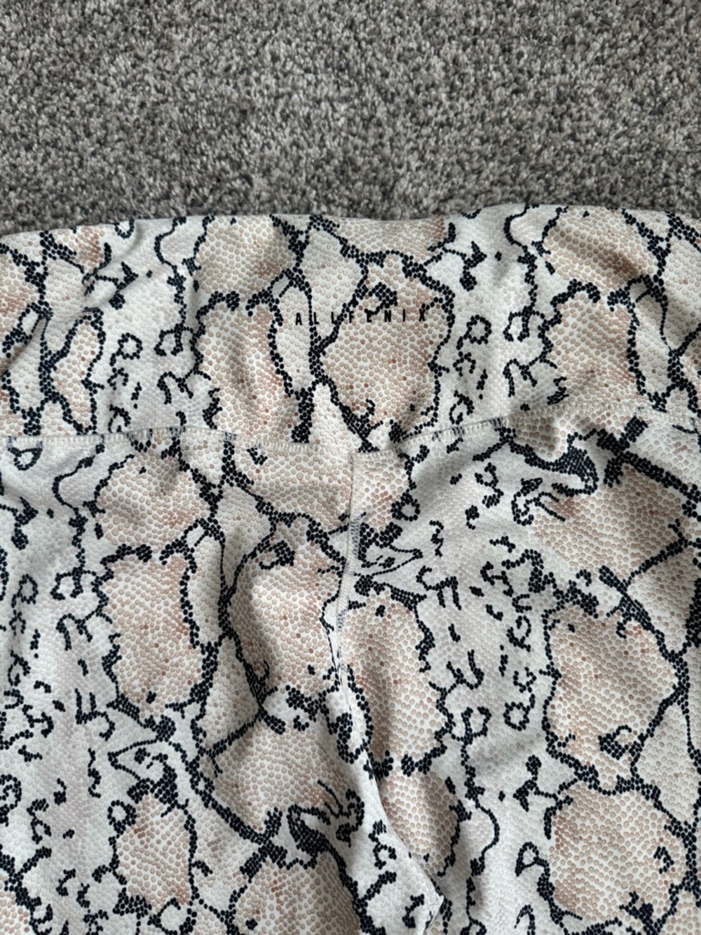Allfenix Women's Neutral Snake Print Leggings - Beige & Black - Picture 2 of 5